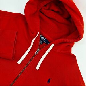 Polo by Ralph Lauren Mens XXL Orange Full Zip Hoodie Pony Logo Sweatshirt